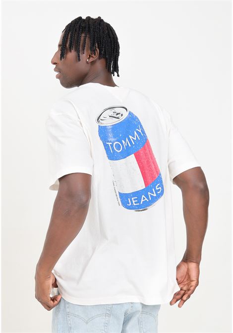 Men's white short sleeve t-shirt with graphic on the back TOMMY JEANS | DM0DM18548YBHYBH